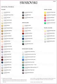 Swarovski Crystal Pearl Cabochons Color Chart