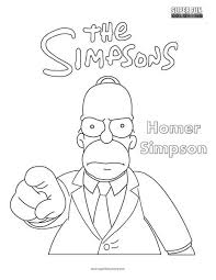 Simpsons coloring pages contain all the most notable springfield citizens: Homer Simpson The Simpsons Coloring Page Super Fun Coloring