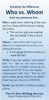 Do You Know The Difference Between Who And Whom Grammar Tips Grammar And Punctuation Word Work