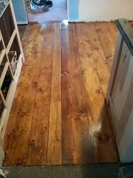 Waterlox Pine Plank Floor With 1 Coat Of Varathane Conditioner And American Walnut Stain First Pine Wood Flooring Wood Floor Stain Colors Flooring Inspiration