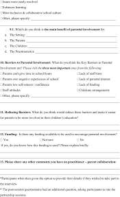 They are created by first determining a focus and then creating the questions around that focus. Making Partnerships Work Proposing A Model To Support Parent Practitioner Partnerships In The Early Years Springerlink