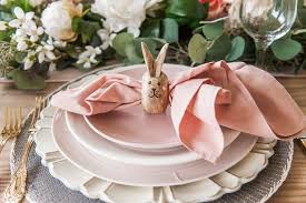 Steal our best table setting and. Beautiful Easter Tablescape Pink And Gray Easter Table Setting