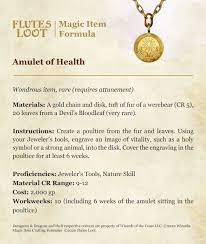 Amulet Of Health Crafting Magic Items Formula D D 5e Magic Item D D Magic Items Dungeons And Dragons Homebrew