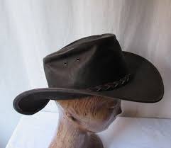 Leather Hat Australian Outback Christopher Jozy Jacaru Headwear Collection Medium Leather Hats Leather Cowboy Hats