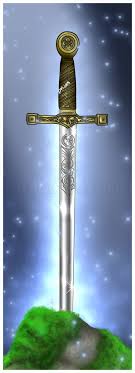 The sword in the stone appears in robert de boron's merlin, but doesn't get a name. How To Draw Excalibur Sword In The Stone Step By Step Drawing Guide By Dawn Dragoart Com
