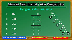 Cara mencari akar pangkat 2 dari suatu bilangan itu cukup mudah. Cara Mencari Akar Dengan Faktorisasi Prima Akar Kuadrat Akar Pangkat Dua Youtube