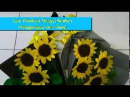 Diy Felt Sunflower Cara Membuat Bunga Matahari Flanel Youtube Kain Flanel Buket Bunga Bunga