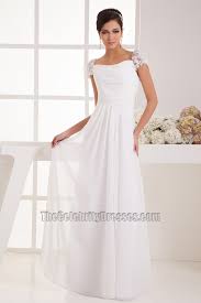 Searching for the perfect chiffon wedding dress? Simple Cap Sleeves Chiffon Floor Length Wedding Dress Bridal Gown Thecelebritydresses