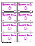 Printable Behavior Bucks Reward Bucks