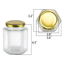China 16 Oz Clear Hexagon Glass Jars For Herbs Foods Jams Liquid Spice Manufacturers And Suppliers Wan Xuan