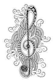 Free printable treble clef coloring page (pdf format) to download and print. Art Therapy Coloring Page Music Treble Clef 6