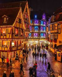 The First Christmas Lights Colmar Alsace France Phot Best Vacation Destinations Travel Abroad France Photos