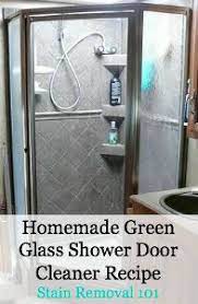 Dana Has Also Shared Her Own Homemade Shower Cleaner Recipe For That Notoriously Hard To Clean Por Shower Cleaner Shower Door Cleaner Glass Shower Door Cleaner