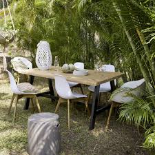 table de jardin 6 8 personnes countryside en acacia et metal noir table de jardin maisons du monde iziva com table de jardin table et chaises de jardin idees de decor