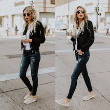 Black Bomber Jacket Outfits Womens 40 Perfect Outfits For Cold Fall Days Ropa Ropa Hermosa Ropa Casual