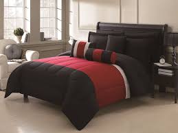 This beautiful and functional bedroom set will create an elegant, comfort place for sleep. Amazon Com Chic Home Serenity 10 Piece Comforter Set Complete Bed In A Bag Stripe Pattern Bedding With Sheet Set And Decorative Pillows Shams Included King Black Red Home Kitchen