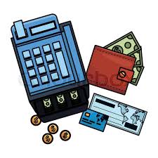 Download Cash Register Icon With Wallet Card Stock Vector Colourbox