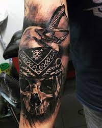 Tattoo by jean le roux #jeanleroux #sailortattoos #color #blackandgrey #traditional #realism #neotraditional #mashup #ship #pirateship #skullandcrossbones #flower #waves #ocean #pirate. Top 53 Pirate Tattoo Ideas 2021 Inspiration Guide Pirate Tattoo Tattoos For Guys Pirate Skull Tattoos