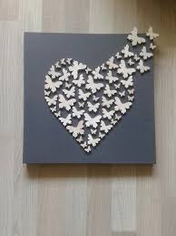 Hart Op Canvas Gemaakt Van Vlinders Butterfly Crafts Diy Art Butterfly Art