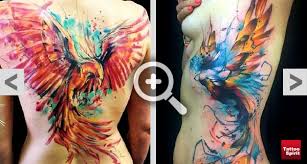 Messagetoeagle.com | best news from the past, present and future! Viele Farbenfrohe Aquarell Feuervogel Tattoo Spirit