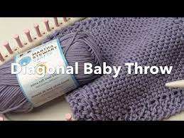 Loom Knit Diagonal Baby Throw By Lion Brand Blanket Or Washcloth Cc Closed Captions Youtube