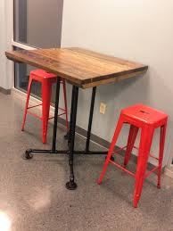 Square Bar Height Industrial Style Table Farmhouse Dining Table With Metal Base Bar Height Industrial Style Table Bar Height Table Industrial Dining Table