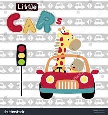 Cute Animals On A Car Vector Cartoon Illustration Baby Prints Cartoon Car Drawing Cars Theme Birthday Party