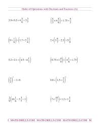 The Order Of Operations With Decimals And Fractions Mixed A Math Worksheet From The Fractions W Fractions Worksheets Order Of Operations Rational Expressions
