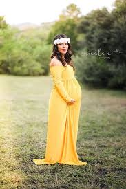 Maternity Dress Gown Yellow Golden This Beautiful Off The Shoulder Maternity Gown Is Per Plus Size Maternity Dresses Maternity Dresses Yellow Maternity Dress