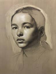 William Dring Self Portrait wholesalers Charcoal on