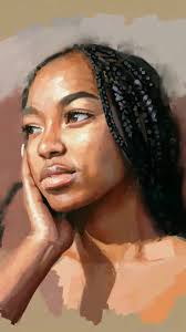 Girl portrait digital oil painting