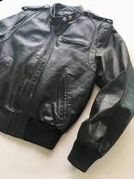 Black Leather Jacket Berman S Size 10 Etsy Leather Jacket Black Leather Jacket Jackets