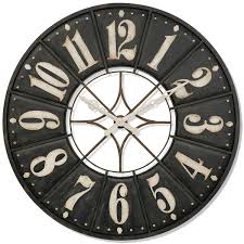 Vintage wall clock zu spitzenpreisen. Style Craft Stylecraft Big Time Modern Industrial Large Metal Wall Clock With Open Work Center Black Off White Finish Wayfair