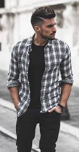 Black And Grey Flannel All About The Flannel Shirts Black Shirt Outfit Men Shirt Outfit Men Men Fashion Casual Outfits