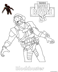 In the game you need to escape from zombies or try to survive on the island among other players. Blockbuster Fortnite Skin Coloring Pages Printable
