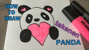 Tekenen Voor Beginners Hoe Teken Je Een Schattige Panda Nederlands English Youtube Tekenen Panda Knutselen Voor Kinderen