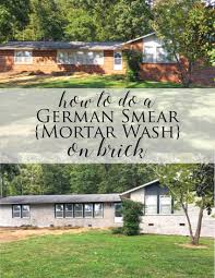 Gorgeous german smear or schmear is an easy & inexpensive brick update.check it out! How To Do A German Smear Mortar Wash On Brick Dave And Brittany S Fixer Upper Less Than Perfect Life Of Bliss