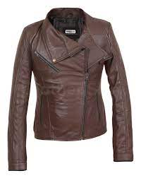 Women Brown Real Leather Jacket With Antique Zippers Womens Brown Leather Coat Leather Jacket Women Brown Leather Jackets Women