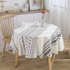 We're talking machine washable, folks! Linens Kitchen Dining Vintage Tablecloth Small Round Tablecloth Thirty Inch Round Cotton Tablecloth Embroidered Tablecloth End Table Cover White W Floral Cloth
