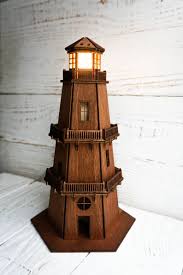 Wooden Lighthouse Lamp Wooden Night Light Lamp Wooden Beacon Etsy Lighthouse Lamp Wood Lighthouse Lighthouse Woodworking Plans