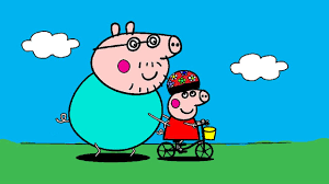 Peppa Pig Coloring Pages For Kids Peppa Pig Coloring Games Daddy Pig Bike Riding With Peppa Peppa Pig Coloring Pages Coloring Pages For Kids Coloring Pages