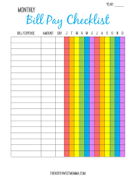 If you do not keep track of how much money you are making as opposed to how much you are spending, there is a good chance that you will over spend. Printable Monthly Bill Organizer To Make Sure You Pay Bills On Time Houseaffection