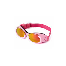 pink ils doggles with sunset mirror lens straps