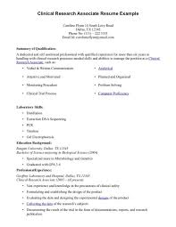 clinical research associate resume