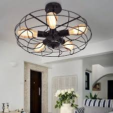 Gymax Industrial Vintage Flush Mount Ceiling Light Metal Hanging Fixture 5 Light Walmart Com Bedroom Light Fixtures Ceiling Lights Hanging Ceiling Lights