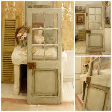 Porte Vitree De Campagne Francaise Miniature En Bois Gris Gustavien Vieilli Accessoire De Decoration Pour M Ladder Decor Miniature Furniture Mini Doll House