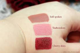 Check spelling or type a new query. Nyx Liquid Suede Cream Lippenstift Drei Farbnuancen Drei Stimmungen Soft Spoken Cherry Skies Und Tea Sookies Testberichte Bewertungen Meinungen