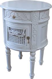 Better still, almost all of our selection of bedside tables and cabinets are part of a larger bedroom furniture set. French Antique White Round Bedside Bs025p
