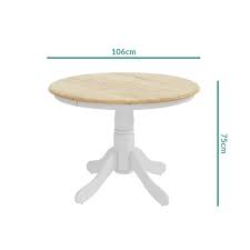 Softly cushioned, faux leather upholstered hudson round dark wood extending dining table. Round Extendable Dining Table In White Oak Effect Seats 6 Rhode Island Furniture123