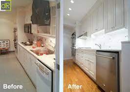 The compact floor plan is a clever service making galley kitchen remodel before and after live up to their complete capacity of space, functionality and also style. French Country Inspired Galley Kitchen Remodel